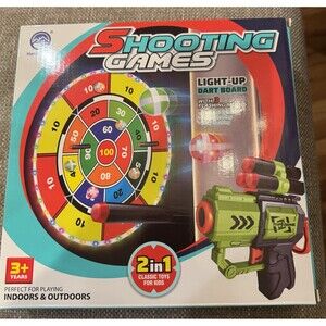 Double-Sided Dart Board Garden Game for Kids, 29 Inch Dartboard New Light Up